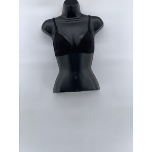 SECRET POSESSIONS Women’s Black MicroDot Adjustable Strap Bra SZ L